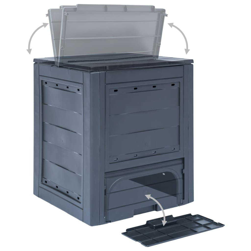 vidaXL Այգու կոմպոստատոր մոխրագույն 23.6"x23.6"x28.7" 68.7 գալոն