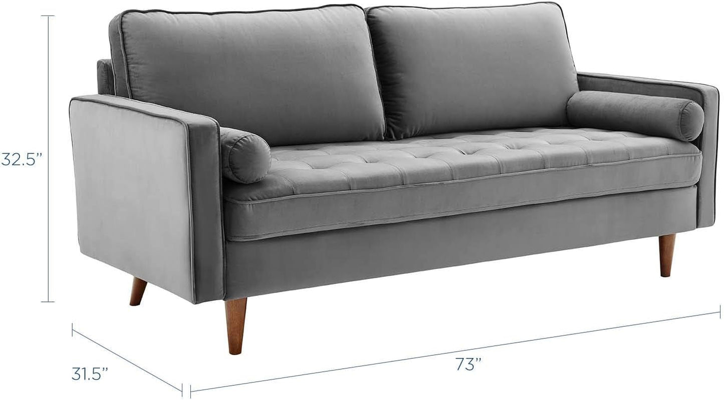 EEI-3764-GRY Valour Performance Velvet Sofa, Gray