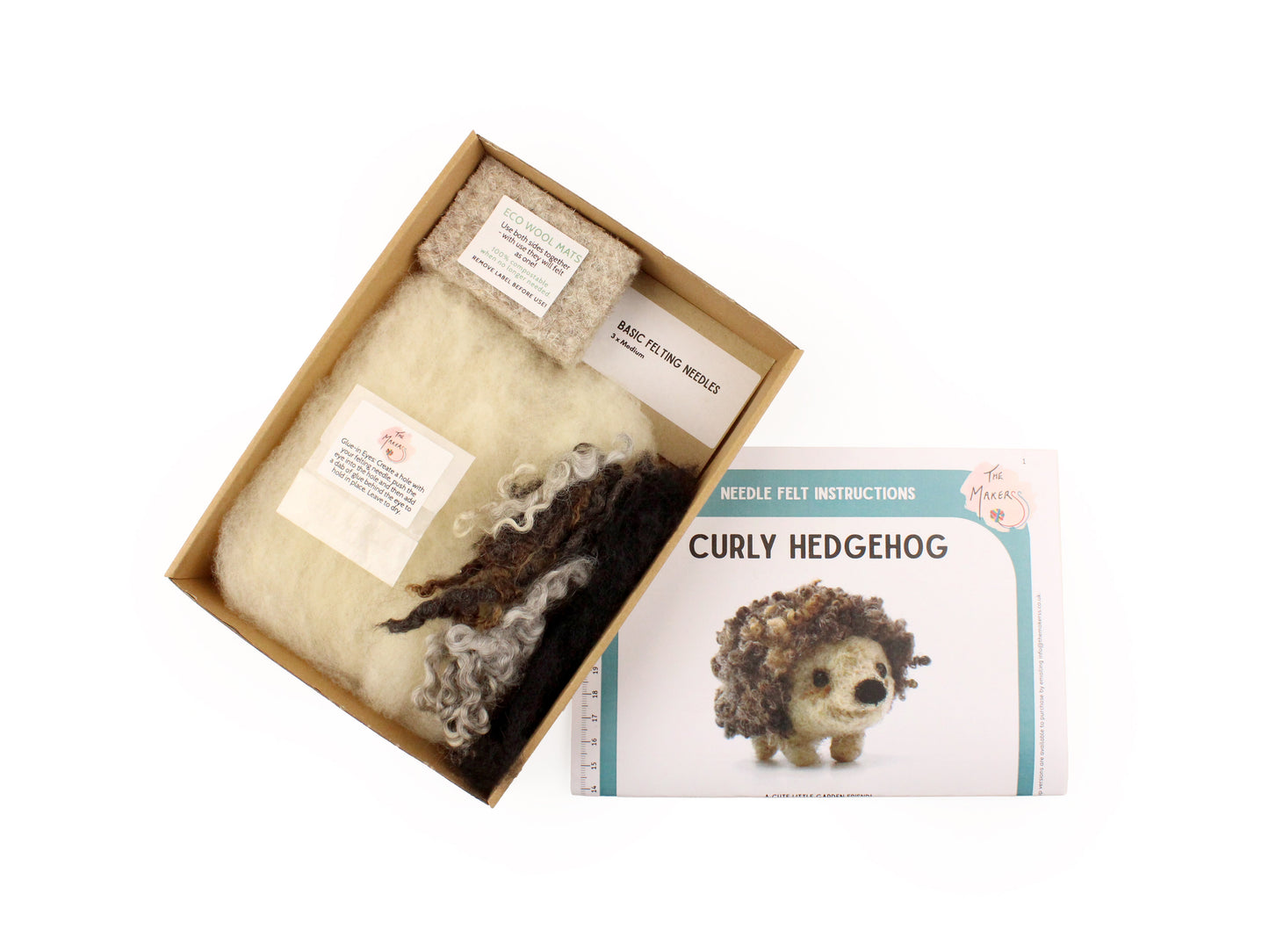 Felting Kit - Curly Hedgehog Small Kit Needle Felting Kit