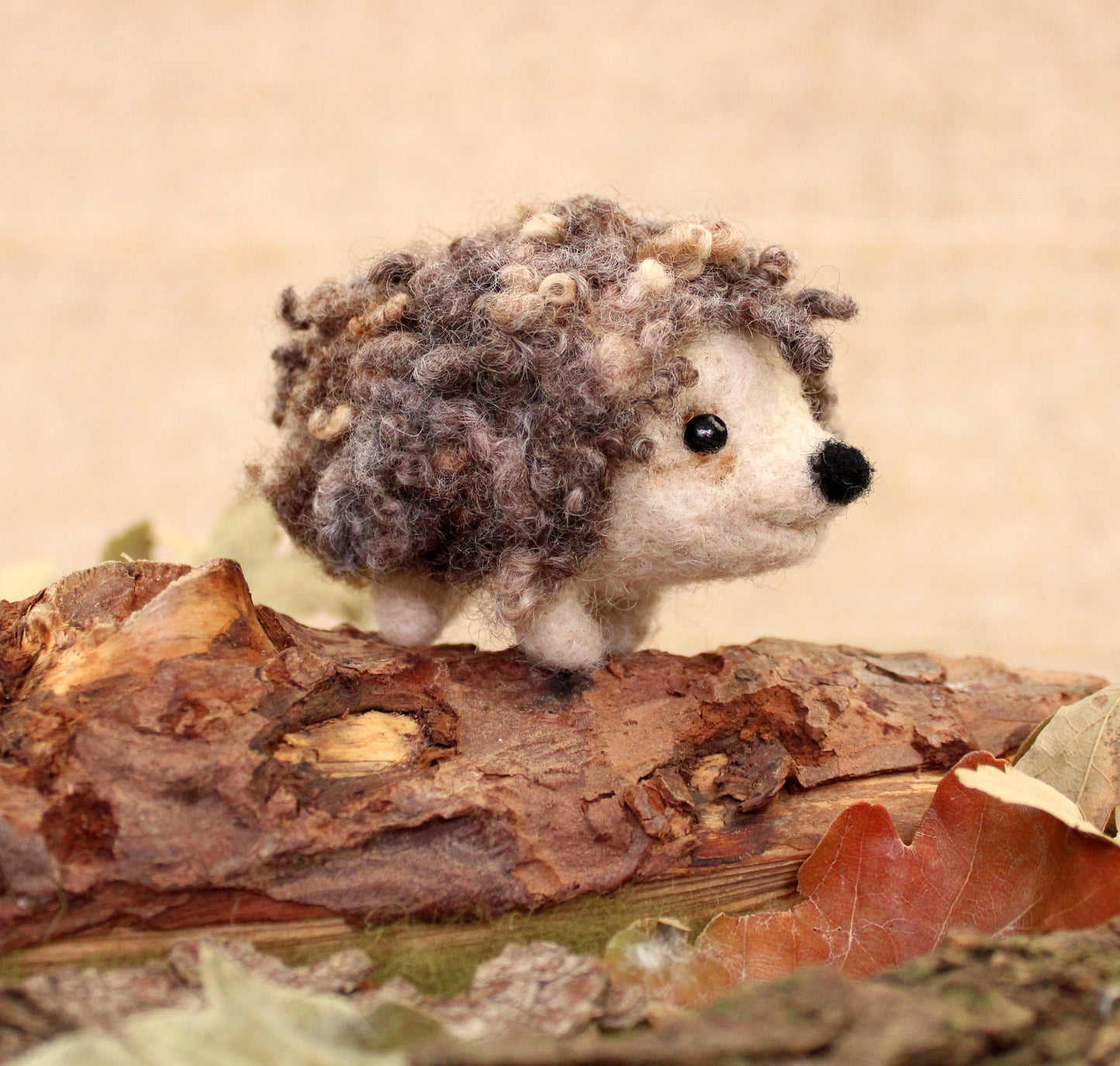 Felting Kit - Curly Hedgehog Small Kit Needle Felting Kit