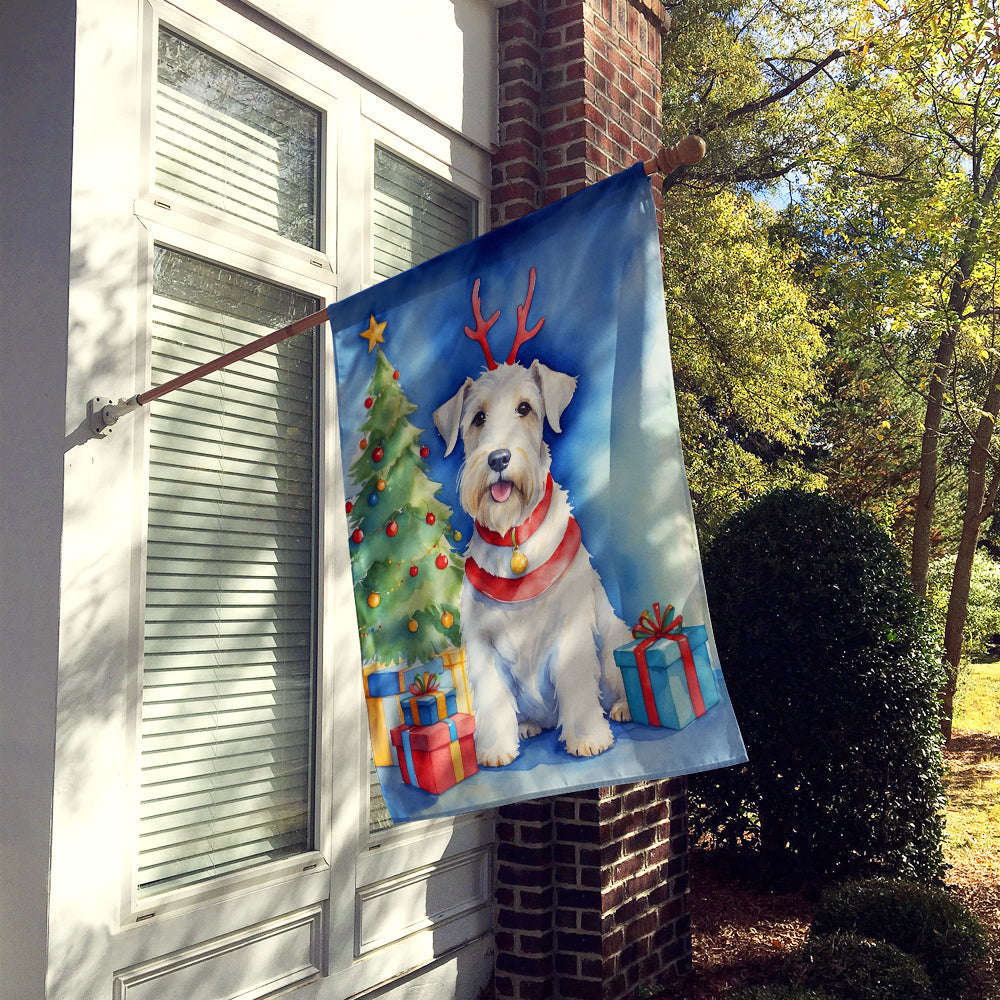Sealyham Terrier Christmas Reindeer House Flag