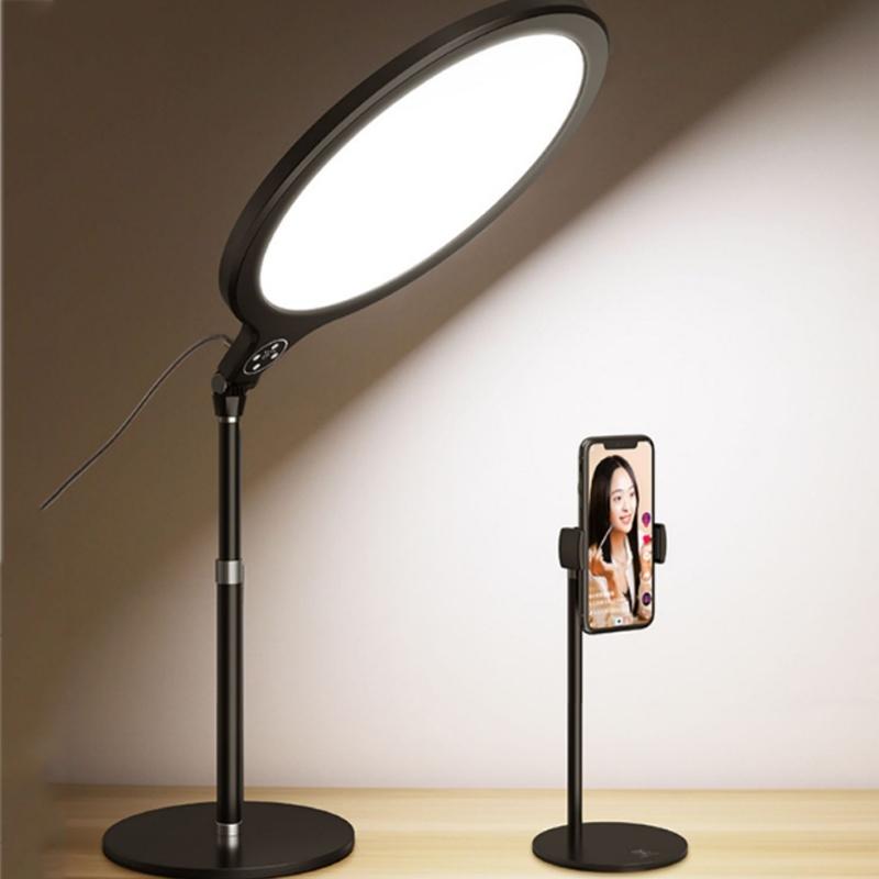 NNEIDS Large Desktop Beauty Fill Light Bracket For Live Broadcast And Photography - 14.2 Inch & 36Cm - Black