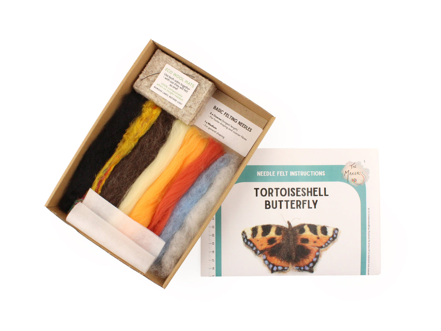 Felting Kit - Tortoiseshell Butterfly Small kit Needle Felting Kit