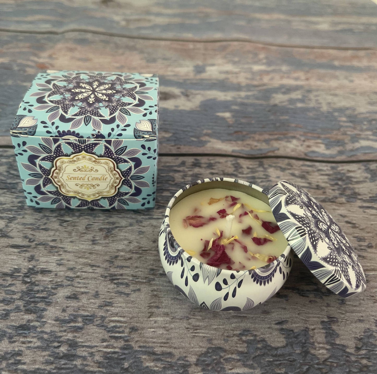 NNEDSZ Small Scented Candle Set - 4 Soy Wax Candles, Travel Candle Set (Violet)