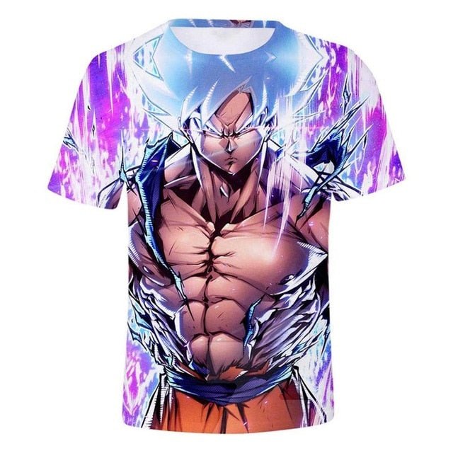 Dragon Ball Z Super Saiyan Goku Vegeta Printed Short Sleeve T-shirt Costume Summer Fashion Daily Casual Tee Shirts Plus Size