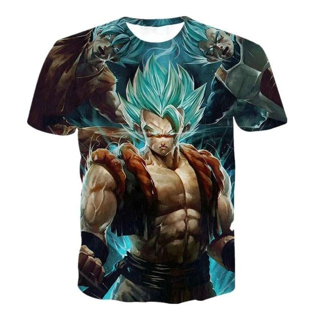 Dragon Ball Z Super Saiyan Goku Vegeta Printed Short Sleeve T-shirt Costume Summer Fashion Daily Casual Tee Shirts Plus Size