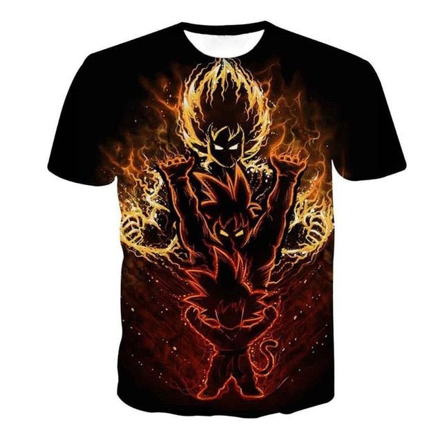 Dragon Ball Z Super Saiyan Goku Vegeta Printed Short Sleeve T-shirt Costume Summer Fashion Daily Casual Tee Shirts Plus Size