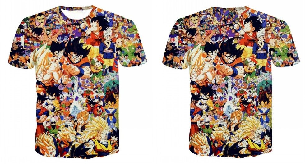 Dragon Ball Z Super Saiyan Goku Vegeta Printed Short Sleeve T-shirt Costume Summer Fashion Daily Casual Tee Shirts Plus Size