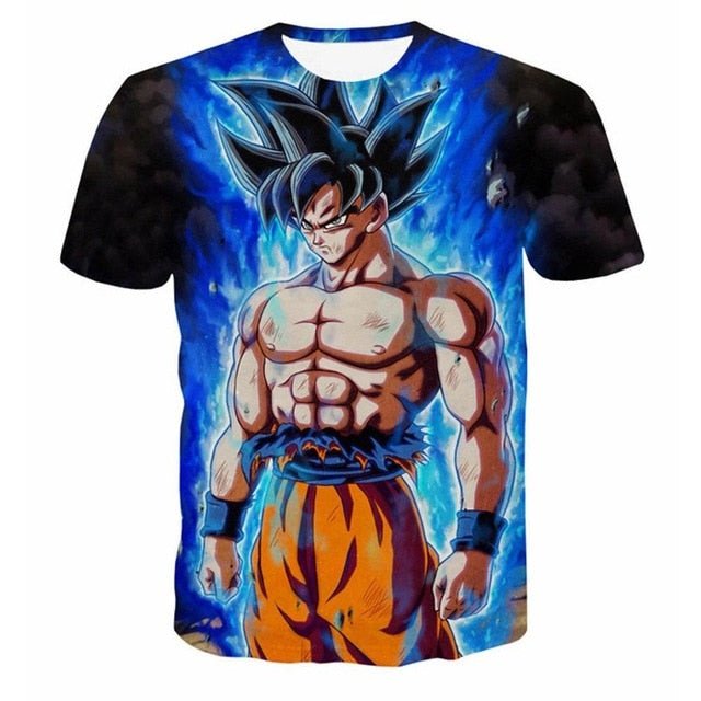 Dragon Ball Z Super Saiyan Goku Vegeta Printed Short Sleeve T-shirt Costume Summer Fashion Daily Casual Tee Shirts Plus Size