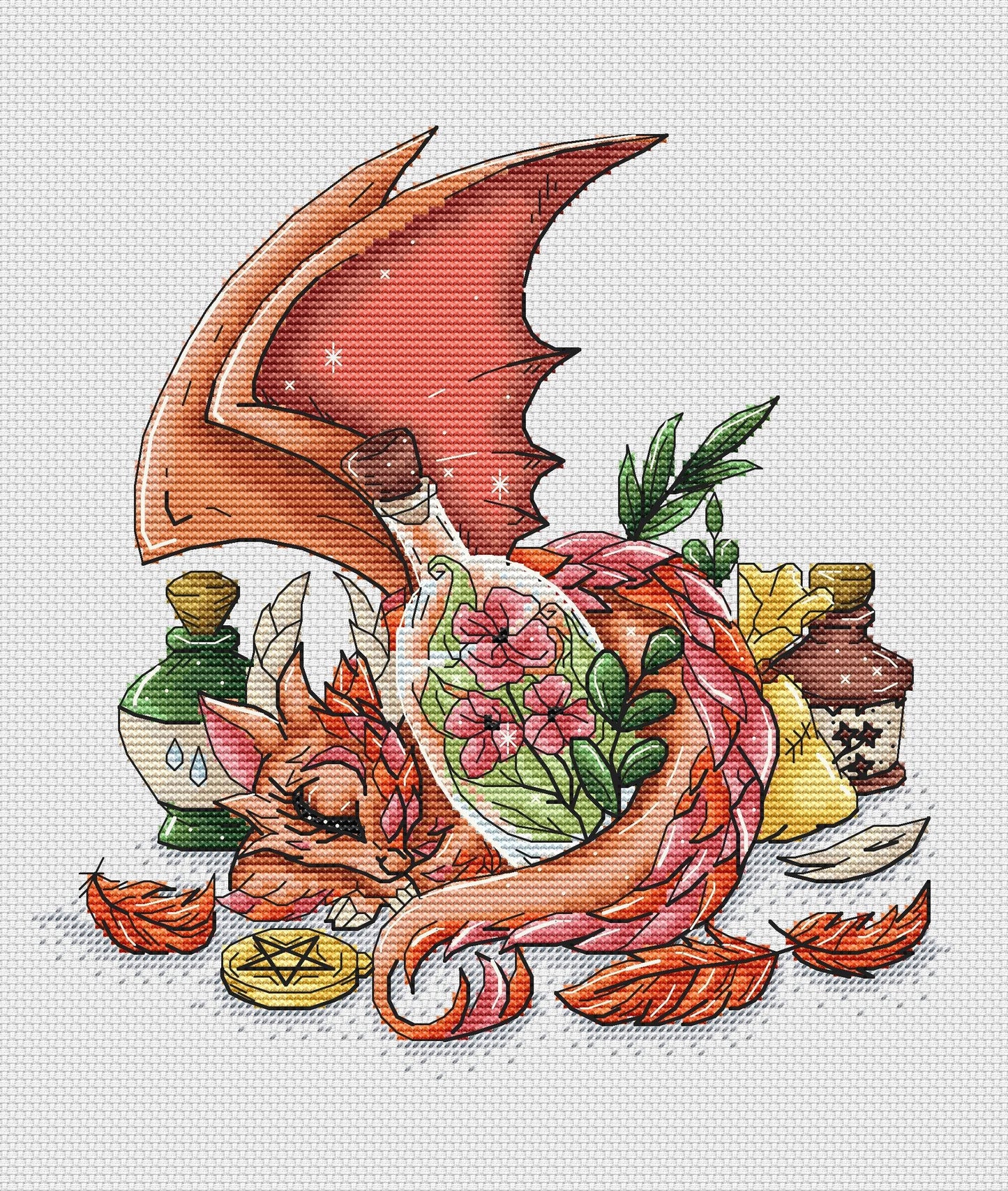 Dragon Potion Keeper - PDF Cross Stitch Pattern