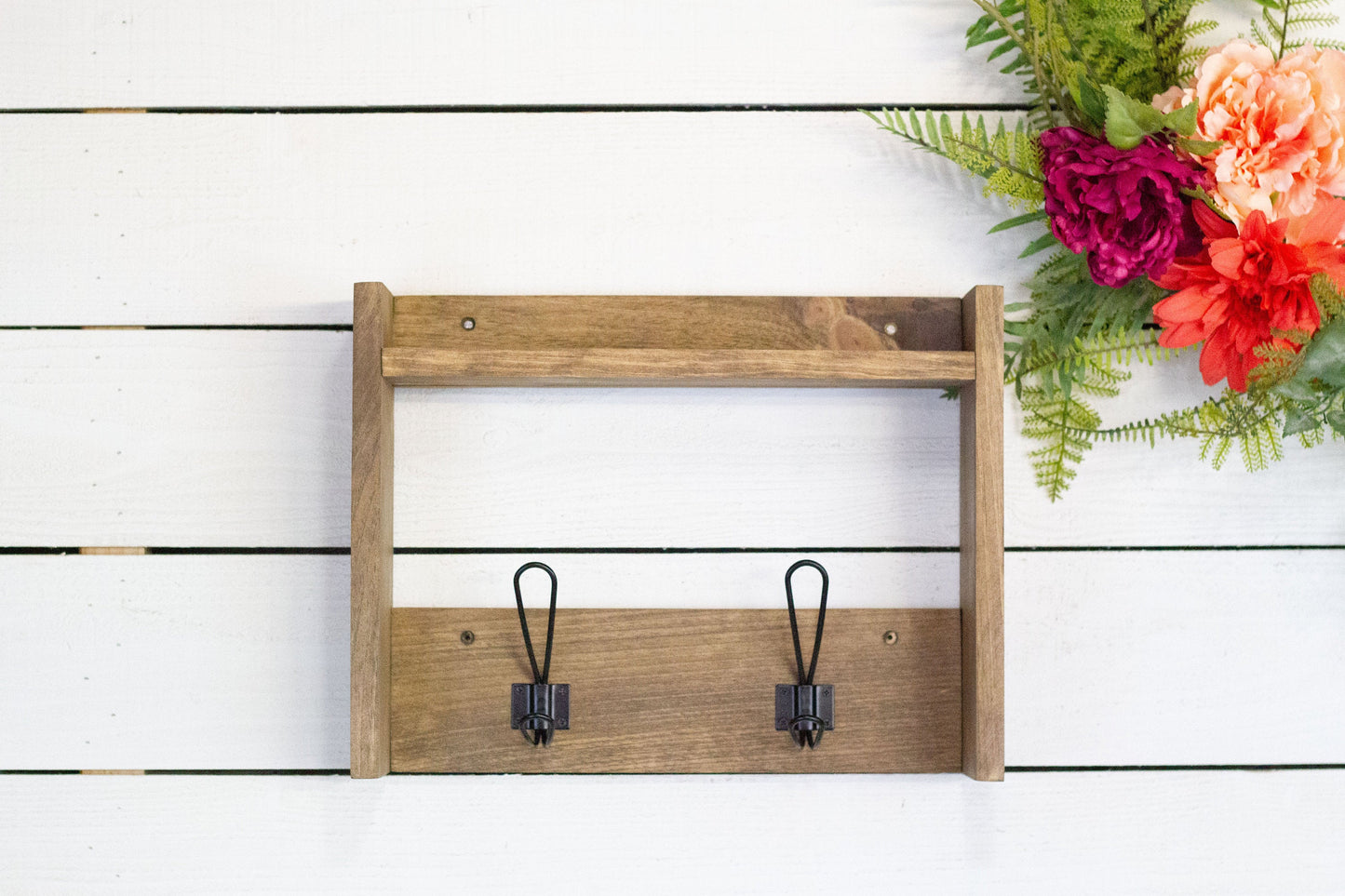 Entryway Shelf with Farmhouse Hooks