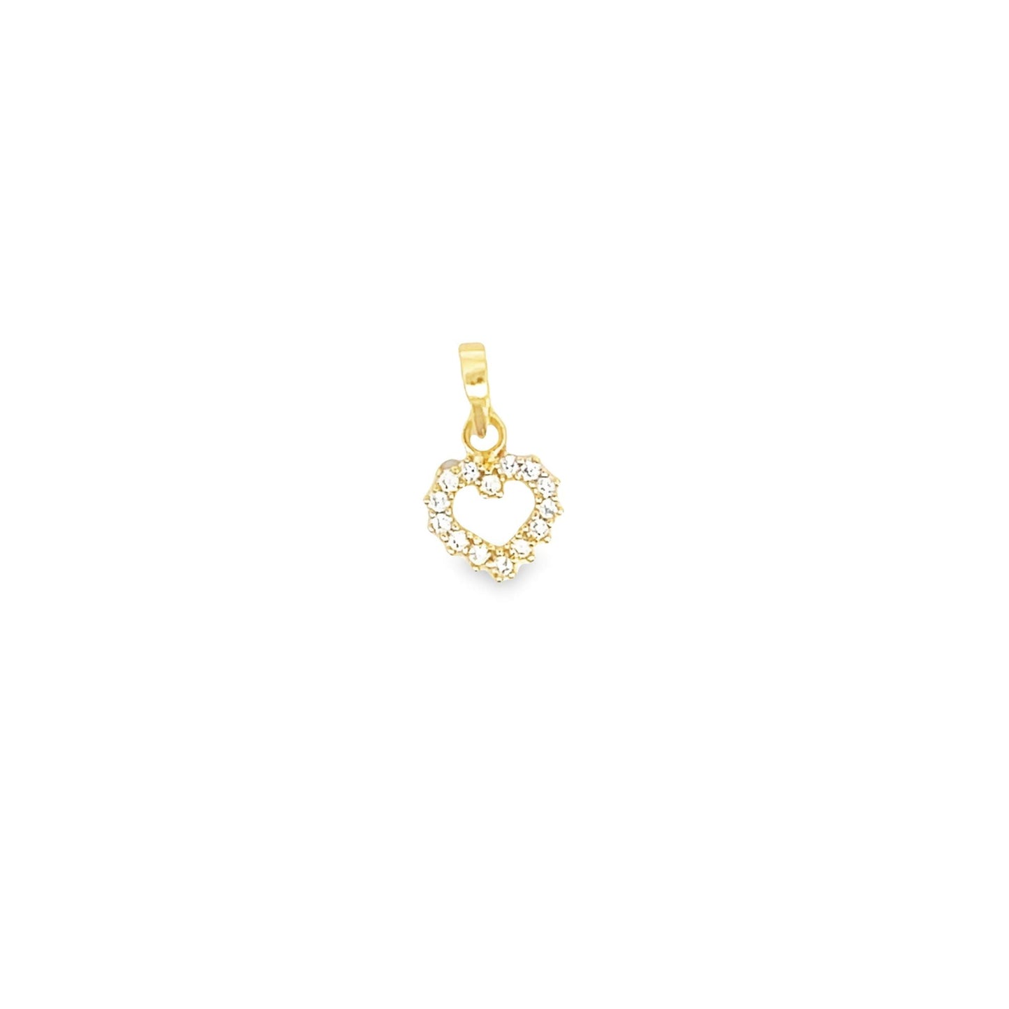 Heart Pendant Charm With Cubic Zirconia Stones
