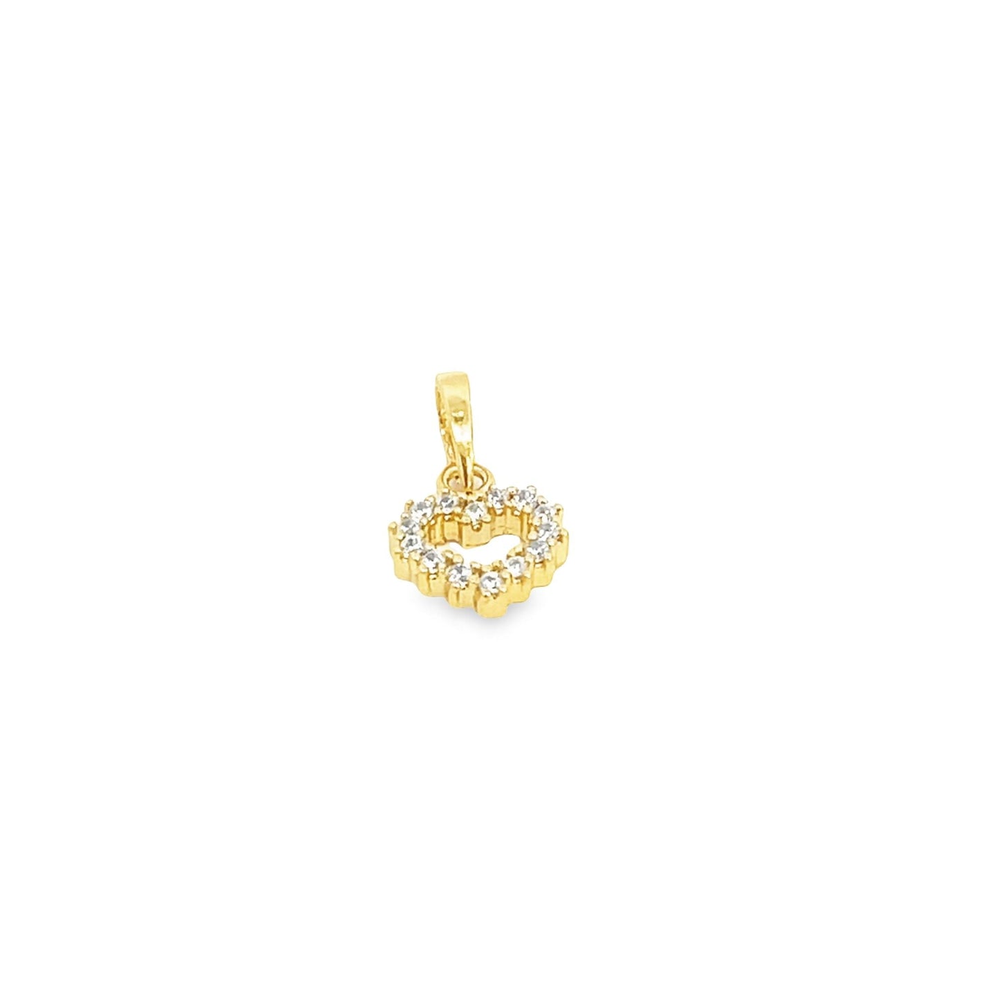 Heart Pendant Charm With Cubic Zirconia Stones