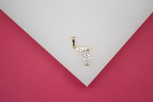 Gold Filled Foot Pendant With CZ Stones