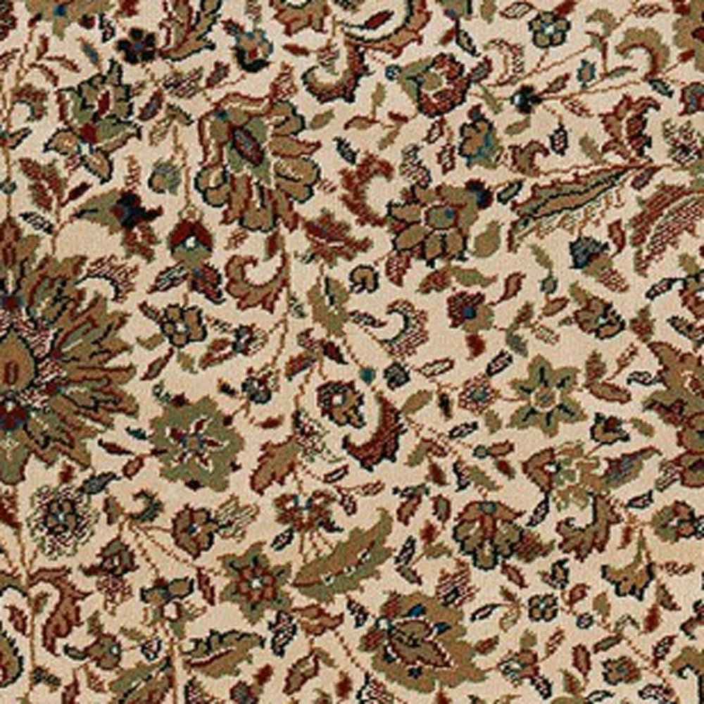7' X 10' փղոսկրե և կանաչ արևելյան գորգ