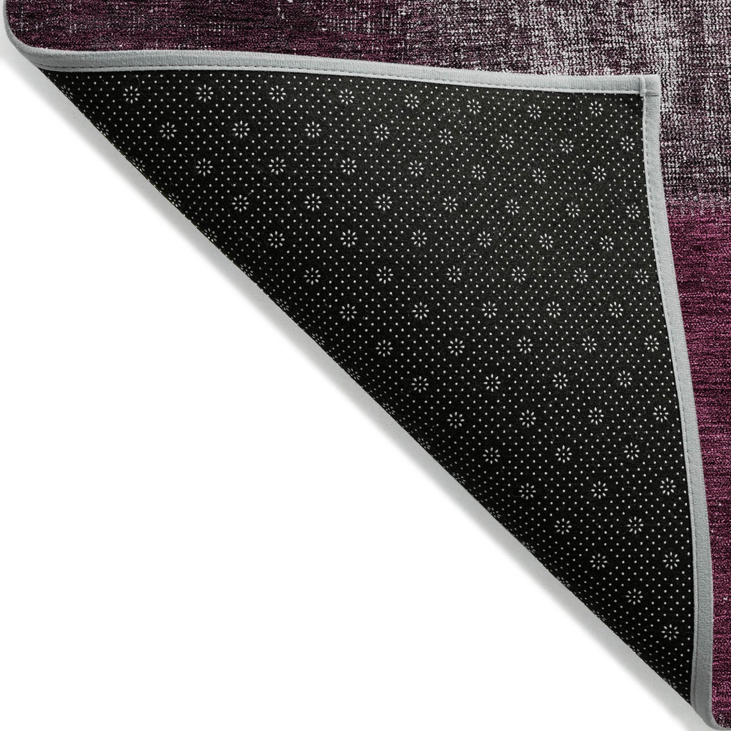 3' X 5' Merlot Burgundy And Gray Patchwork Washable Indoor Outdoor Area Rug