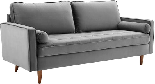 EEI-3764-GRY Valour Performance Velvet Sofa, Gray