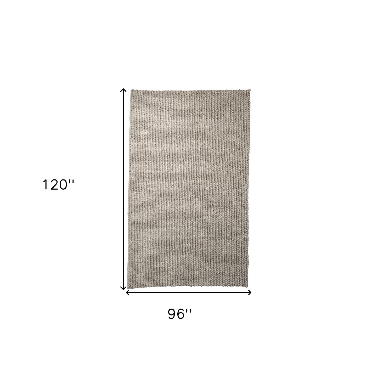 8' X 10' Beige Berber Hand Woven Area Rug