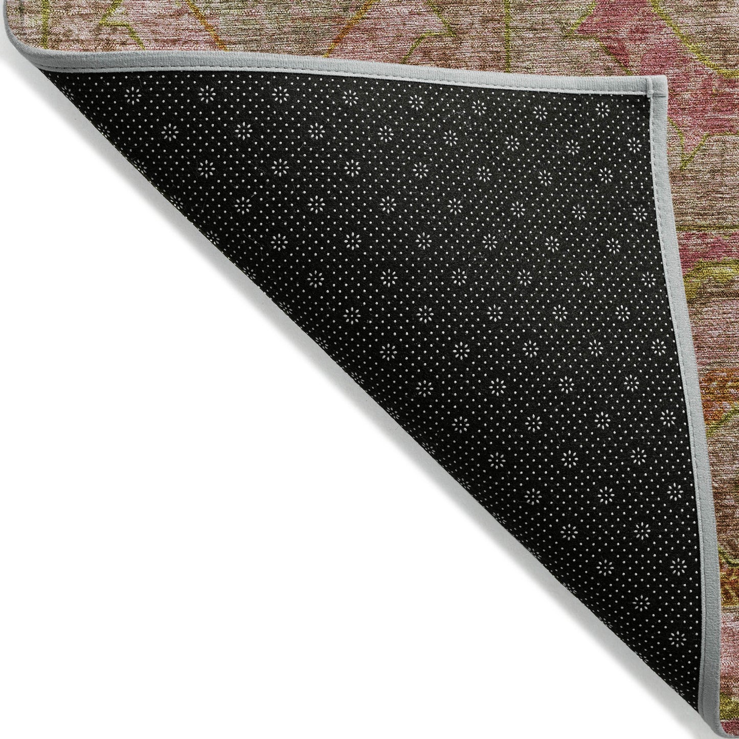 9' X 12' Orange Pink And Gold Geometric Washable Indoor Outdoor Area Rug