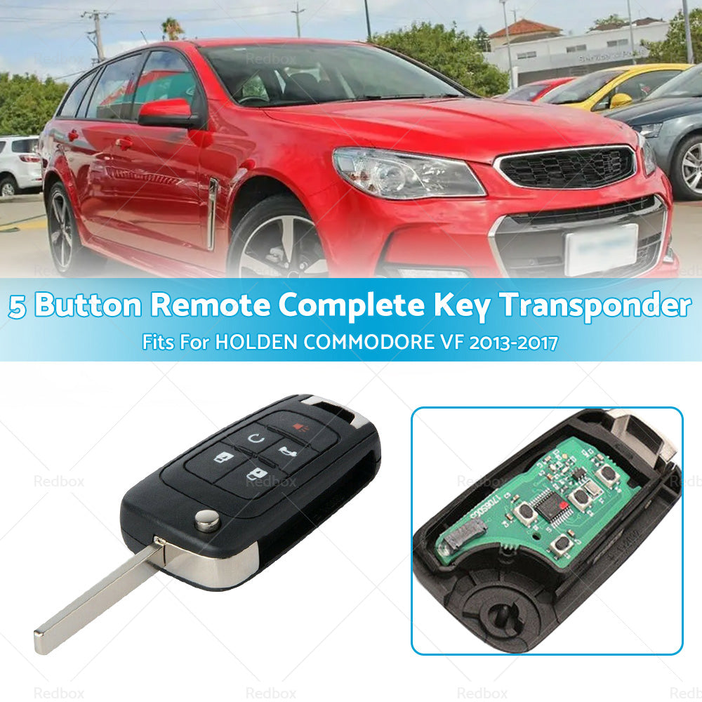 5 Button Remote Complete Key Transponder Fits For HOLDEN COMMODORE VF 2013-2017