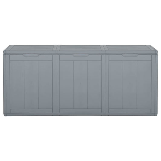 vidaXL Patio Storage Box 71.3 gal Gray PP Rattan