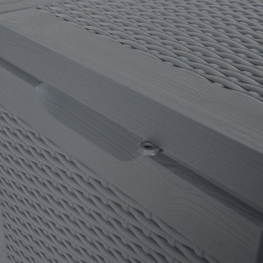 vidaXL Patio Storage Box Gray PP Rattan 23.8 gal