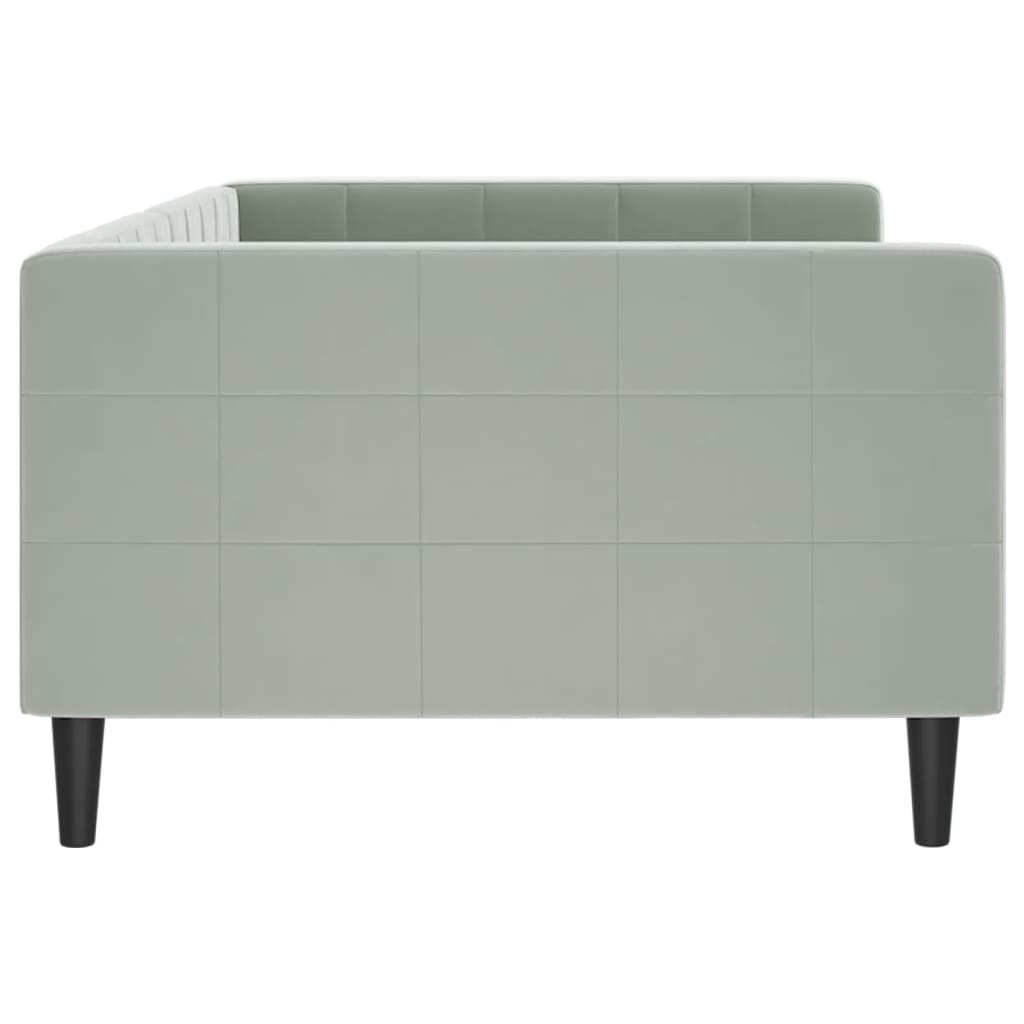 vidaXL Day Bed Light Gray 39.4"x74.8" Twin Velvet