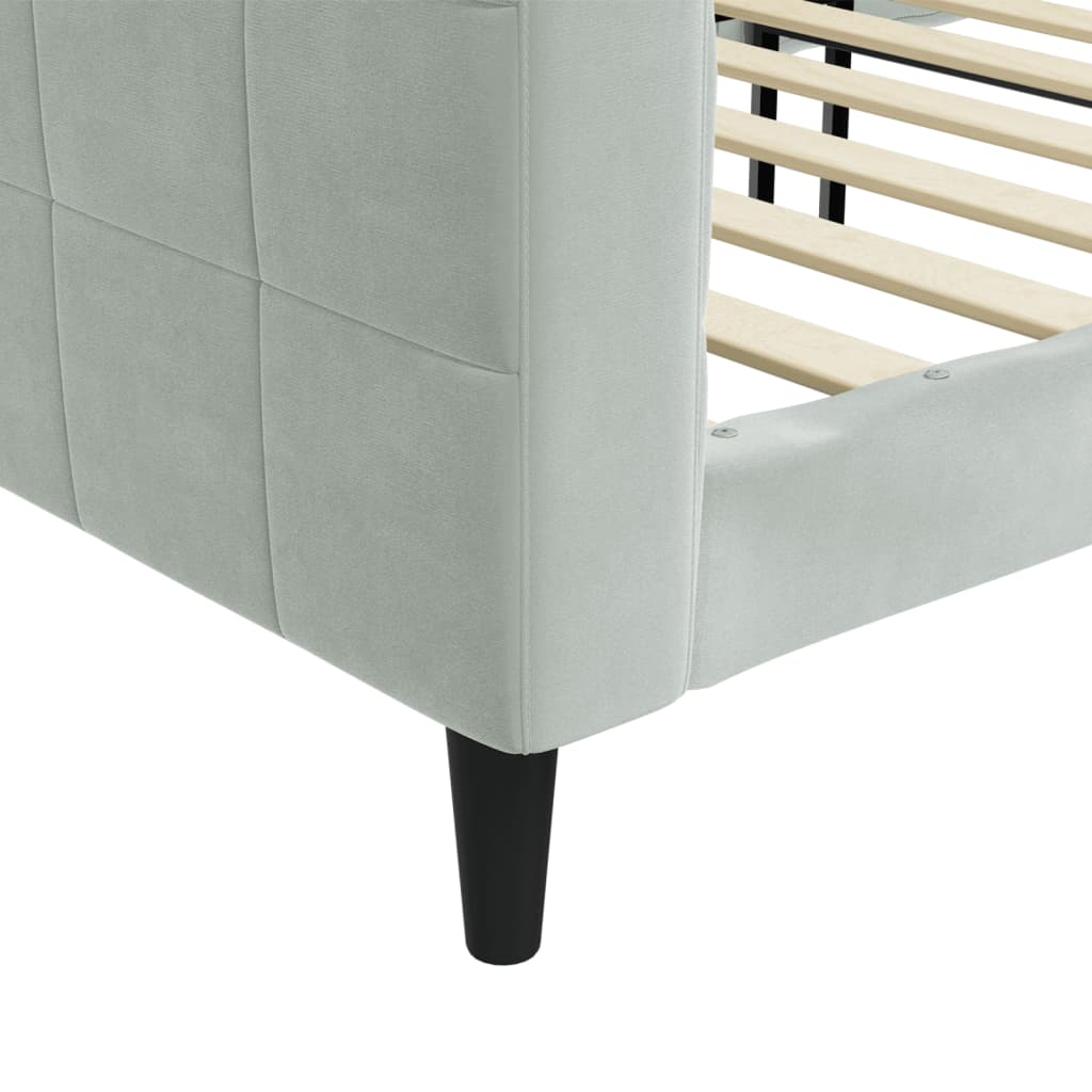 vidaXL Day Bed Light Gray 39.4"x74.8" Twin Velvet