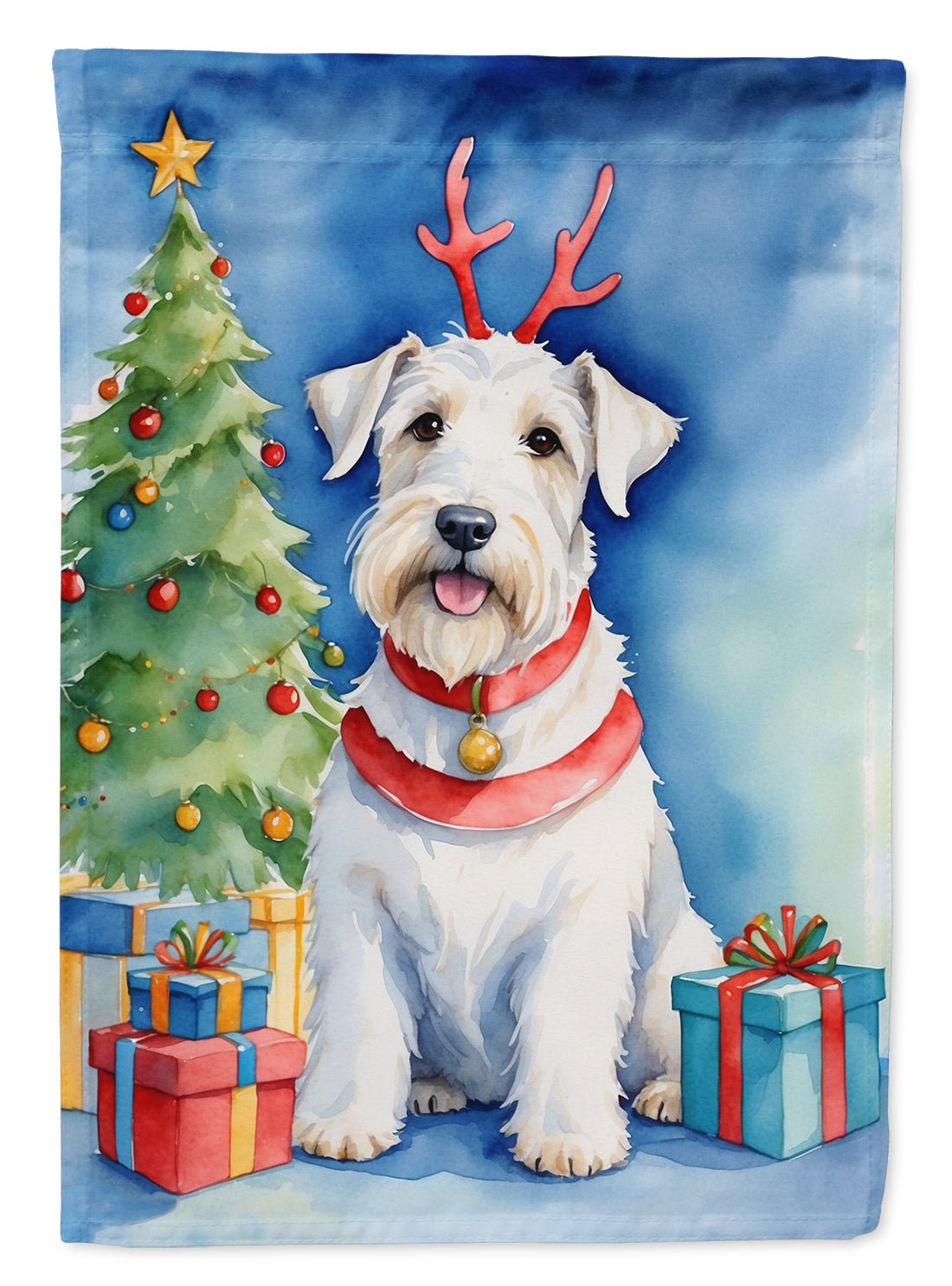 Sealyham Terrier Christmas Reindeer House Flag