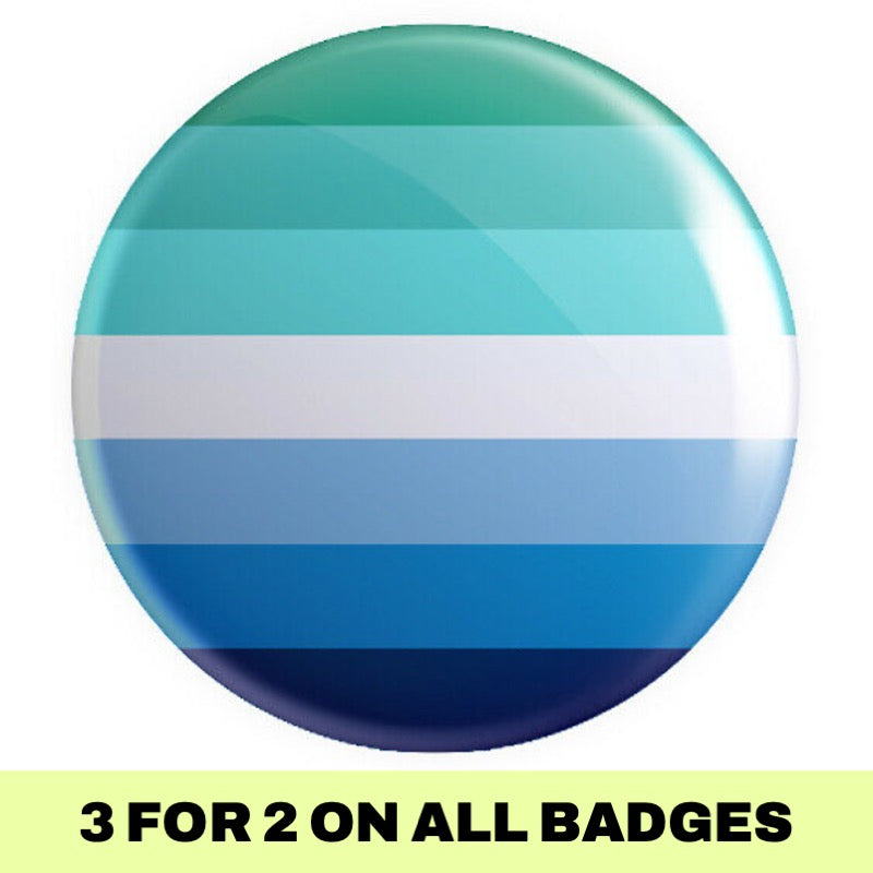 Gay Male / MLM (Men Loving Men) Flag Button Badge