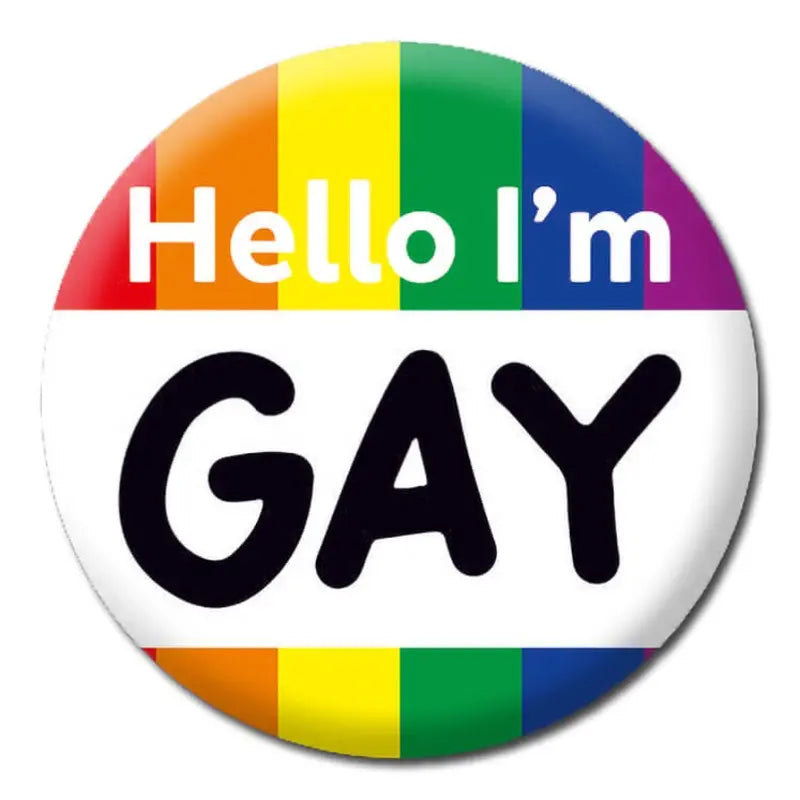 Hello I'm Gay Badge