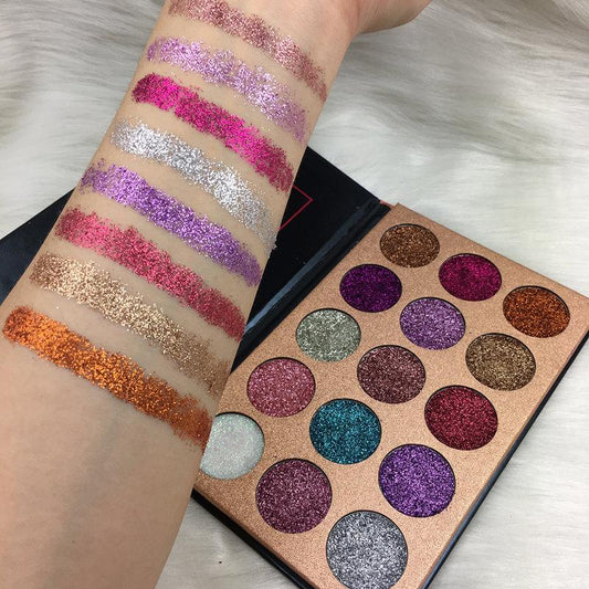 Magic Glitter Palette with 15 Vibrant Colors