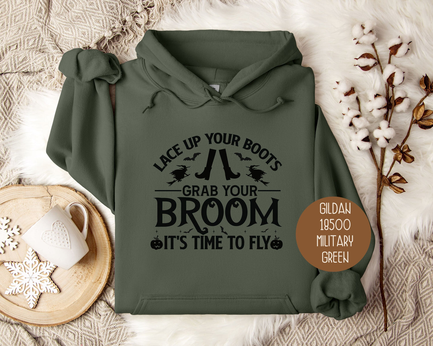 It's Time To  Fly Witches Broom Only Hoodie