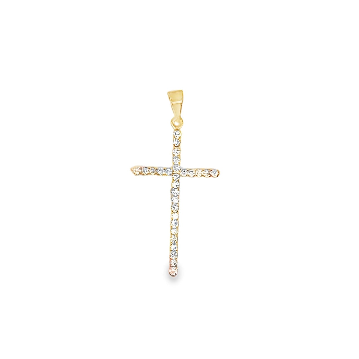 Christian Crucifix Pendant with CZ Stone