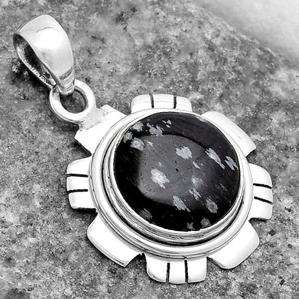 Natural Snow Flake Obsidian Pendant P-1179 SDP119959