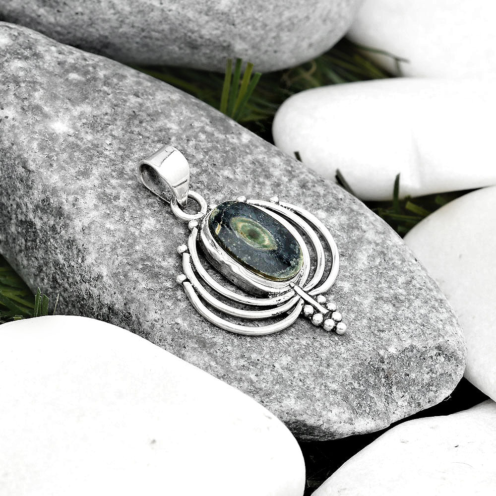 Lotus - Natural Star Galaxy Jasper Pendant P-1702 SDP125385