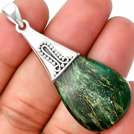 Natural Green Fuchsite Pendant P-1139 SDP136736