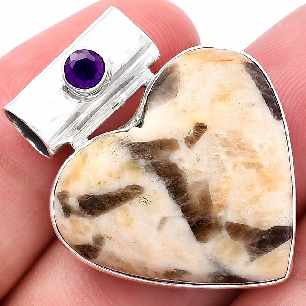 Heart - Cobra Jasper & Amethyst Pendant P-1300 SDP145365