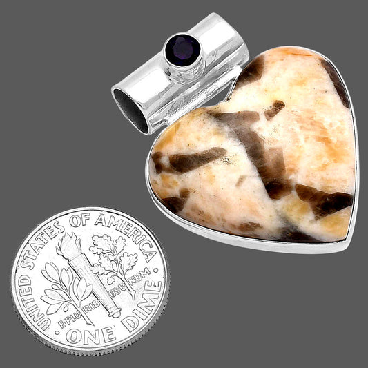 Heart - Cobra Jasper & Amethyst Pendant P-1300 SDP145365
