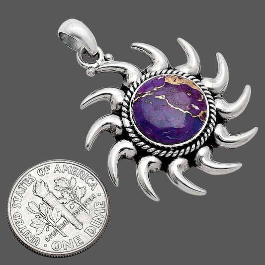 Sun - Natural Copper Purple Turquoise Pendant P-1264 SDP152557
