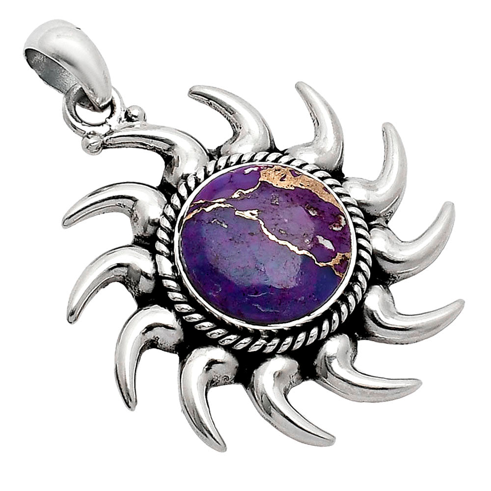 Sun - Natural Copper Purple Turquoise Pendant P-1264 SDP152557