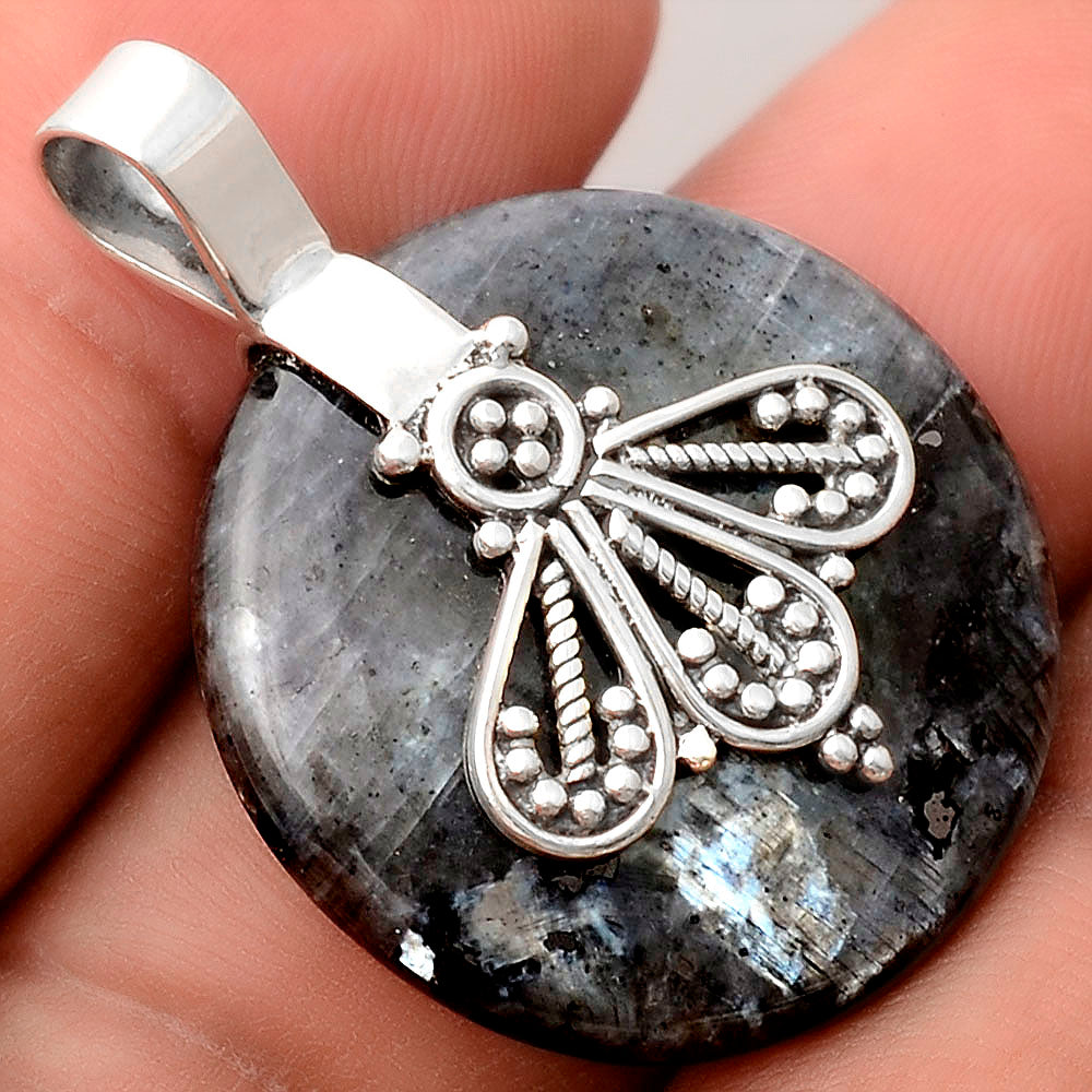 Larvikite Stone - Black Moonstone Pendant P-1469 SDP155513