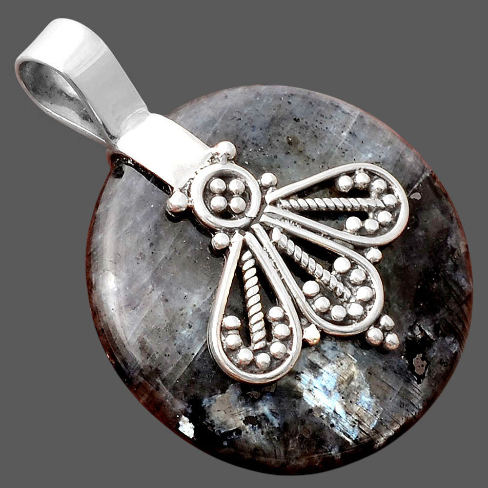 Larvikite Stone - Black Moonstone Pendant P-1469 SDP155513