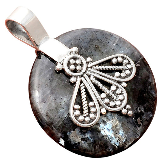Larvikite Stone - Black Moonstone Pendant P-1469 SDP155513