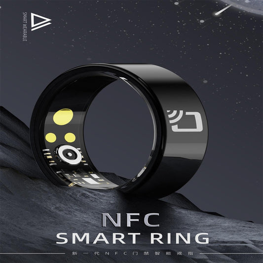 NNEIDS Smart Ring With Heart Rate Blood Oxygen Sleep Monitoring And Multiple Sports Modes - Black Size 9