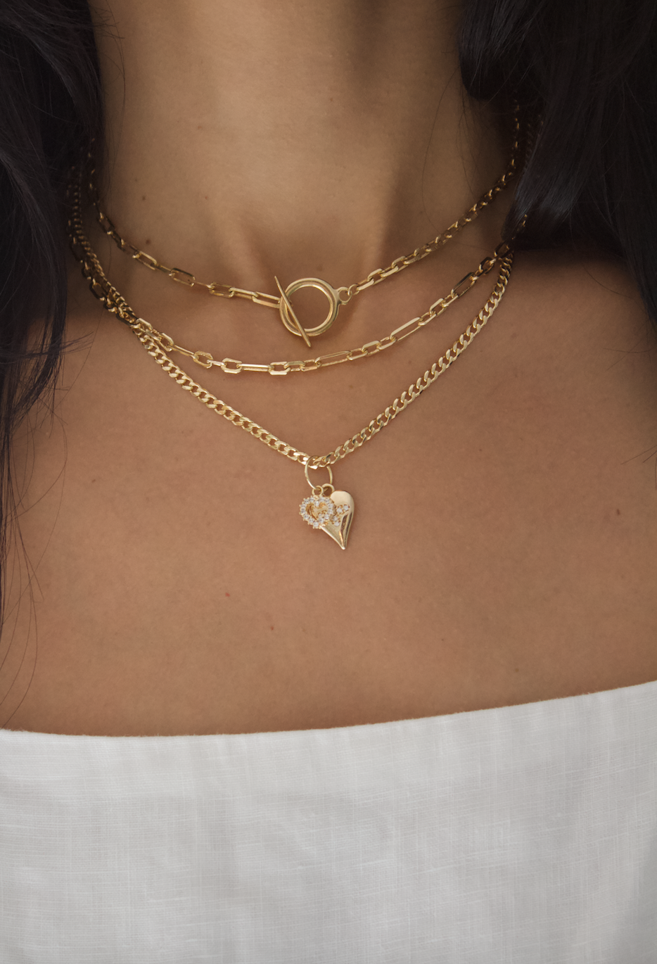 Heart Pendant Charm With Cubic Zirconia Stones