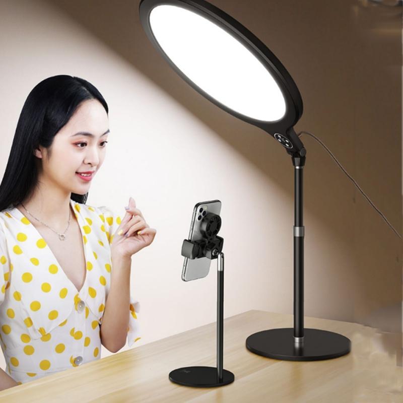NNEIDS Large Desktop Beauty Fill Light Bracket For Live Broadcast And Photography - 14.2 Inch & 36Cm - Black