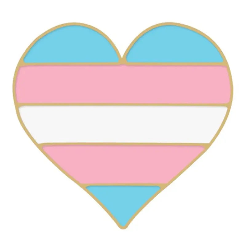 Transgender Pride Flag Heart Pin