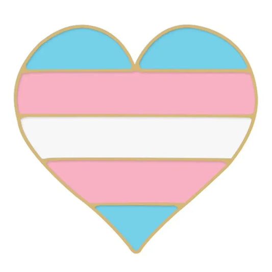 Transgender Pride Flag Heart Pin