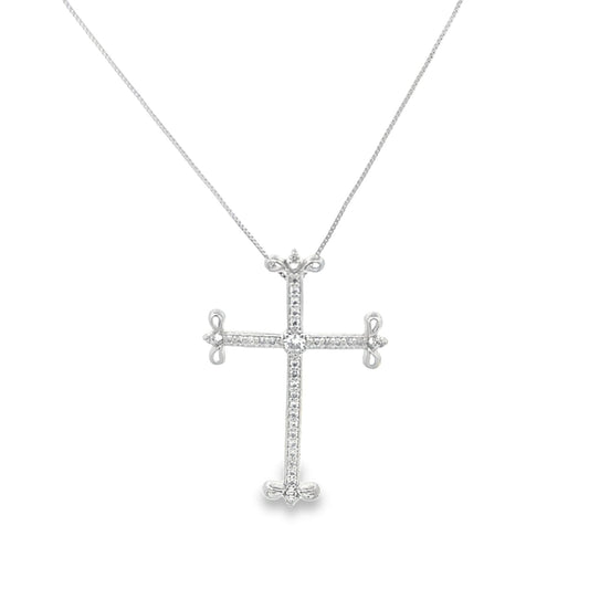 Cross Crucifix Necklace With CZ Stones (G97)